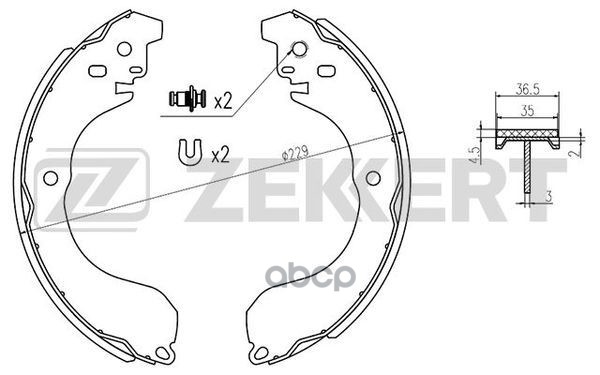 Колодки торм. бараб. задн. Chrysler Sebring (JS) 07-  Dodge Avenger 07-  Jeep Compass (MK49) 06- Zekkert арт. bk-4179
