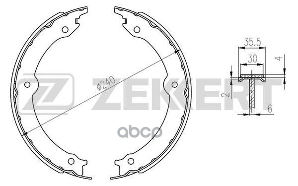 Колодки торм. бараб. задн.  стоян. торм. Lexus LX (J200) 07-  Toyota LC 200 (J20) 07- Zekkert арт. bk-4181