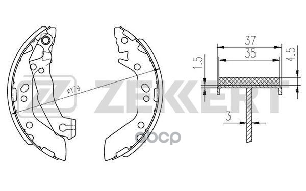 Колодки торм. бараб. задн. Hyundai Accent I II 95- Zekkert арт. bk-4219