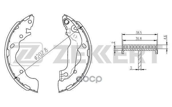 Колодки торм. бараб. задн. Hyundai Accent II 02-  Coupe 98-  Elantra III IV 00-  Lantra II 95-  Matr Zekkert арт. bk-4296