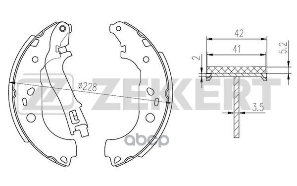 Колодки торм. бараб. задн. Opel Combo Combi/Tour 12-  Fiat Doblo Cargo (223_) 01-  Doblo (263_) 10- Zekkert арт. bk-4304