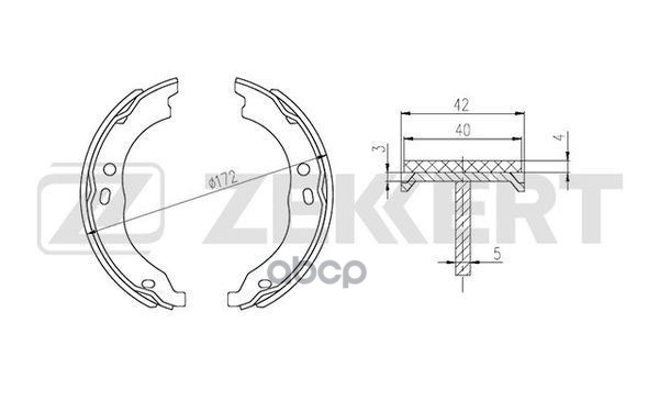 Колодки торм. бараб. задн. Citroen Jumper III 06-  Fiat Ducato (250_  290_) 06-  Peugeot Boxer III 0 Zekkert арт. bk-4334