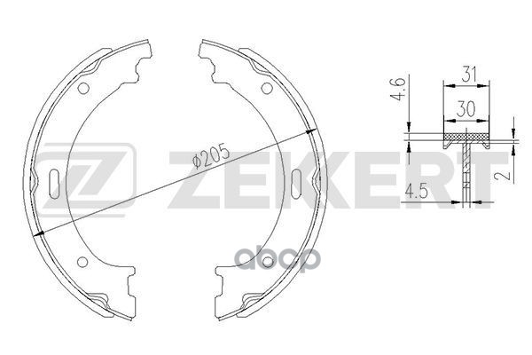 Колодки торм. бараб. задн.  стоян. торм. Infiniti QX56 (JA60) 06- Zekkert арт. bk-4343