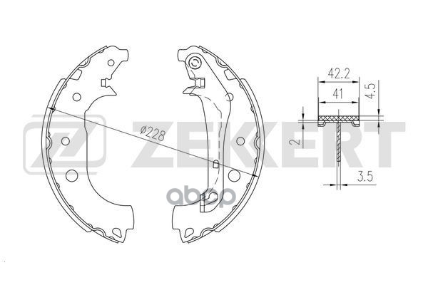 Колодки торм. бараб. задн. Ford EcoSport 12- Zekkert арт. bk-4351