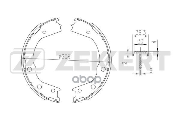 Колодки торм. бараб. задн.  стоян. торм. Kia Mohave 07- Zekkert арт. bk-4352