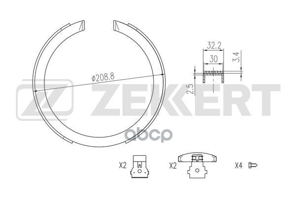 Колодки торм. бараб. задн.  стоян. торм. Chevrolet Tahoe (GMT900) 07-  Cadillac Escalade III 06- Zekkert арт. bk-4353