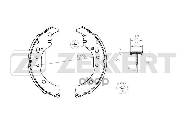 Колодки торм. бараб. задн.  Toyota  Allion (T260) 07-  Ractis (P100) 05-  Verso S (_P12_) 10- Zekkert арт. bk-4356