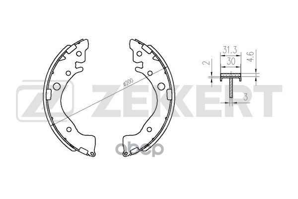 Колодки торм. бараб. задн. Honda Insight 09-  Jazz III 09- Zekkert арт. bk-4357
