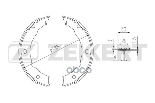 Колодки торм. бараб. задн.  стоян. торм. Peugeot 406 95-  607 00- Zekkert арт. bk-4374