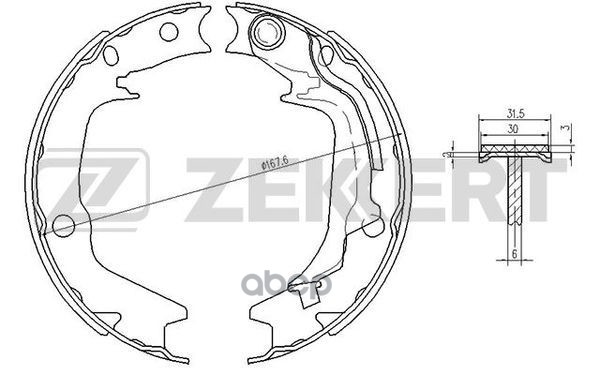 Колодки торм. бараб. задн.  стоян. торм. Hyundai Getz 02-  i20 08-  Sonata VI 98-  XG 98-  Kia Soul Zekkert арт. bk-4442
