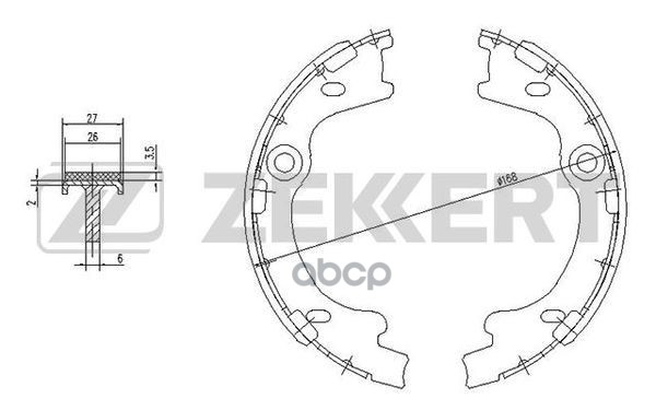 Колодки торм. бараб. задн.  стоян. торм. Hyundai Tucson III 15-  ix35 09-  i30 07-  Kia Sportage II Zekkert арт. bk-4454