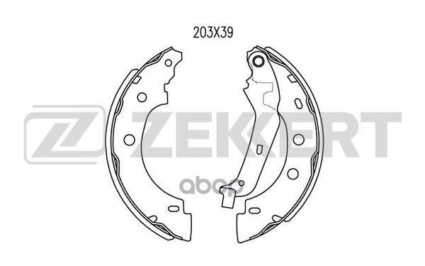 Колодки торм. бараб. задн. Renault Kangoo I II 97-  Nissan Kubistar (X76) 03- барабан (203 2x39) т/с Zekkert арт. bk-4462