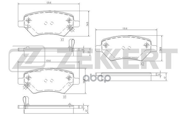 Колодки торм. диск. передн. Chery A3 (M11) 08-  Tiggo (T11) 05- Zekkert арт. bs-1001