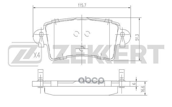 Колодки торм. диск. задн. Nissan Interstar (X70) 02-  Opel Movano 98-  Renault Master II 98- Zekkert арт. bs-1004