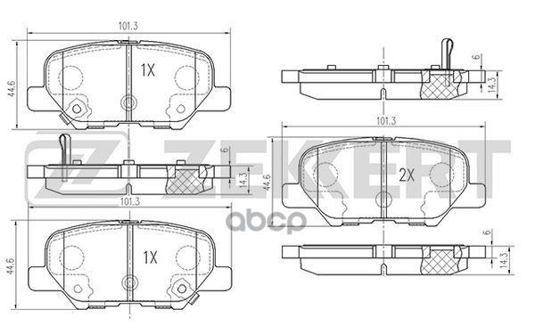 Колодки торм. диск. задн. Citroen C4 12-  Mazda 6 III 12-  Mitsubishi Outlander III 12-  Peugeot 400 Zekkert арт. bs-1014