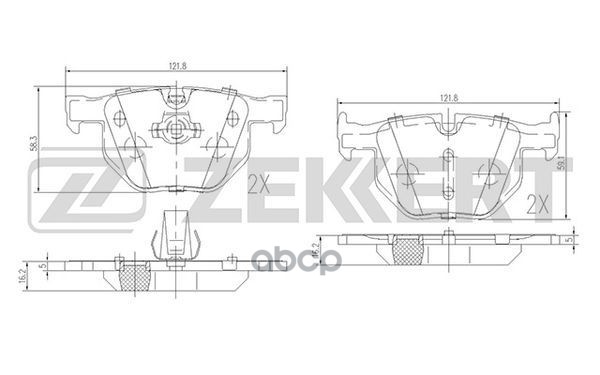 Колодки торм. диск. задн. BMW 5 (E60 E61) 03-  6 (E63 E64) 04- Zekkert арт. bs-1017
