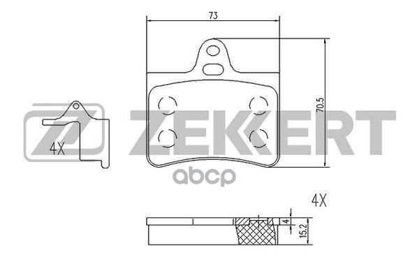 Колодки торм. диск. задн. Citroen C5 I-II 01- Zekkert арт. bs-1020