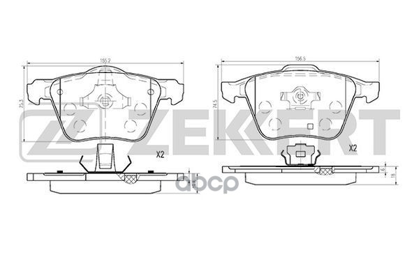Колодки торм. диск. передн. Volvo XC90 02- Zekkert арт. bs-1022