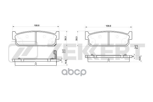 Колодки торм. диск. задн. Nissan Cedric (Y32) 92-  Infiniti J30 (Y32) 92-  Q45 (G50  FY33) 93- Zekkert арт. bs-1027