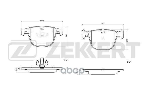 Колодки торм. диск. задн. BMW 5 (F07) 09-  7 (F01  F02  F03  F04) 08- Zekkert арт. bs-1037