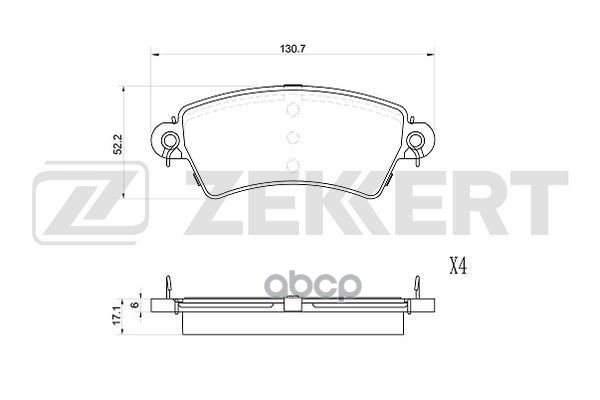 Колодки торм. диск. передн. Citroen Xsara 97-  Peugeot 206 00-  306 00- Zekkert арт. bs-1042