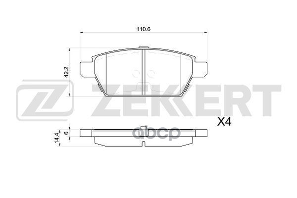 Колодки торм. диск. задн. Mazda 6 02- Zekkert арт. bs-1044