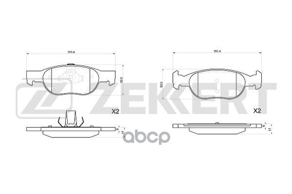 Колодки торм. диск. передн. Fiat Punto (146) 94-  Lancia Y 97- Zekkert арт. bs-1045