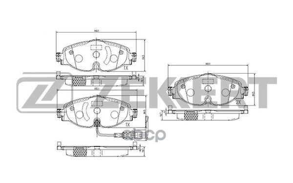 Колодки торм. диск. передн. Audi A3 III 12-  Q2 16-  Skoda Kodiaq (NS7 NV7) 16-  Karoq (NU7) 17-  Oc Zekkert арт. bs-1047