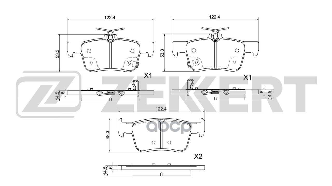Колодки торм. диск. задн. Honda Civic XI 21-   Accord IX  X 17-  Insight II 09-  Acura TLX I  II 20- Zekkert арт. bs-1061