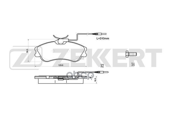 Колодки торм. диск. передн. Citroen Berlingo 01-  Xsara 97-  Peugeot 306 96-  Partner 96- Zekkert арт. bs-1070