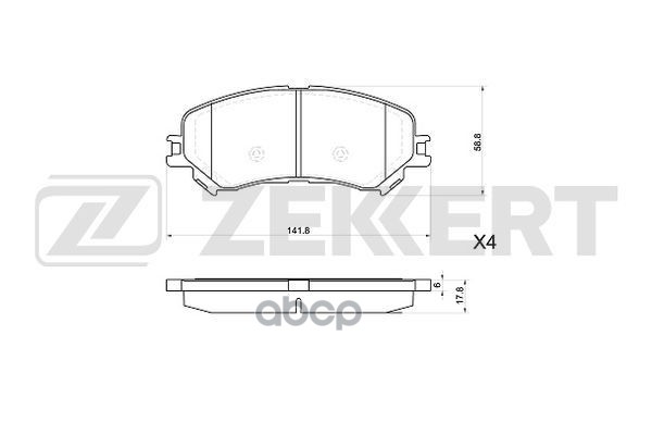Колодки торм. диск. передн. Renault Espace V 15-  Grand Scenic IV 16-  Scenic IV 16-  Megane IV 15- Zekkert арт. bs-1080