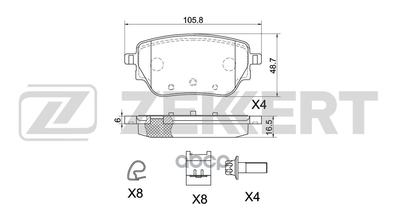 Колодки торм. диск. задн. MB A-Class (W177  V177) 18-  B-Class (W247) 18-  CLA (C118  X118  H247) 19 Zekkert арт. bs-1082