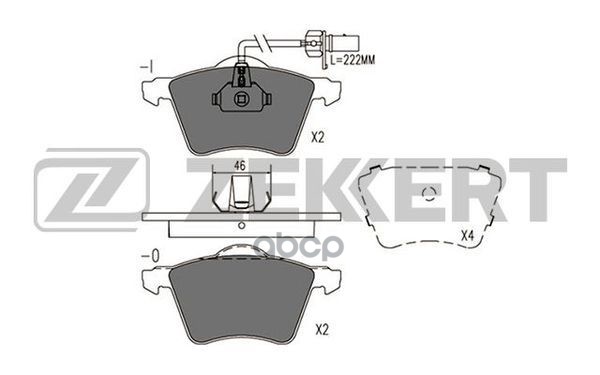 Колодки торм. диск. передн. с датчиком VW Kombi 92- Zekkert арт. bs-1093