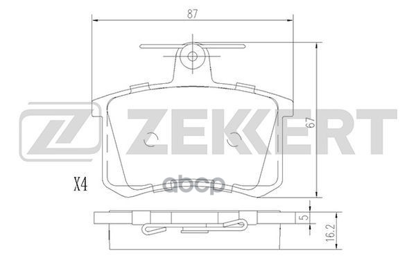 Колодки торм. диск. задн. Audi 80 III-V 82-  100 II-IV 77-  A4 94-  A6 94-  A8 94-  V8 88-  Chery B1 Zekkert арт. bs-1096
