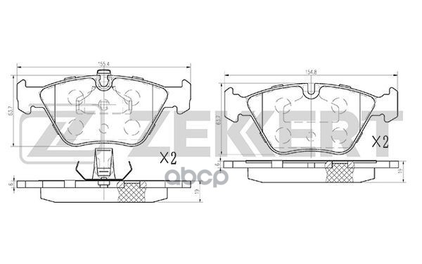 Колодки торм. диск. передн. BMW 5 (E39) 95- Zekkert арт. bs-1102