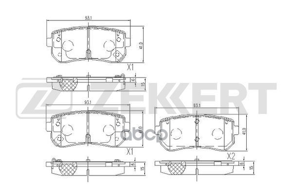 Колодки торм. диск. задн. Hyundai Creta 16-  Accent III 05-  Tucson III 15-  Kia Rio II 05-  Ceed 06 Zekkert арт. bs-1105