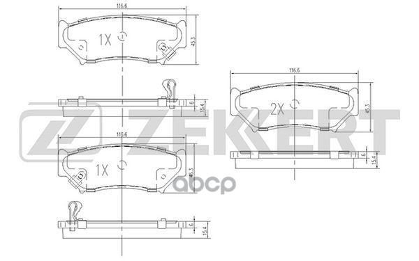 Колодки торм. диск. передн. Suzuki Jimny (SN) 03-  Grand Vitara (FT HT) 98-  Vitara (ET TA TD) 90- Zekkert арт. bs-1106
