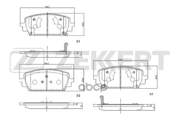 Колодки торм. диск. передн. Kia Sorento IV 20-  Hyundai Santa Fe 20- Zekkert арт. bs-1107