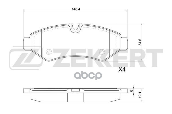 Колодки торм. диск. задн. MB Sprinter 3-t (907 910) 18-  Sprinter 4-t (907 910) 18-  Sprinter 5-t (9 Zekkert арт. bs-1129