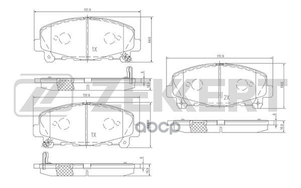 Колодки торм. диск. передн. Honda Accord VIII 08- Zekkert арт. bs-1134