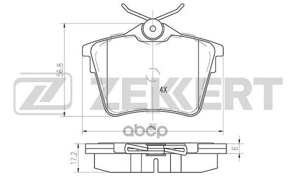 Колодки торм. диск. задн. Citroen C5 III 08-  C5 08-  Peugeot 407 04-  607 05- Zekkert арт. bs-1135