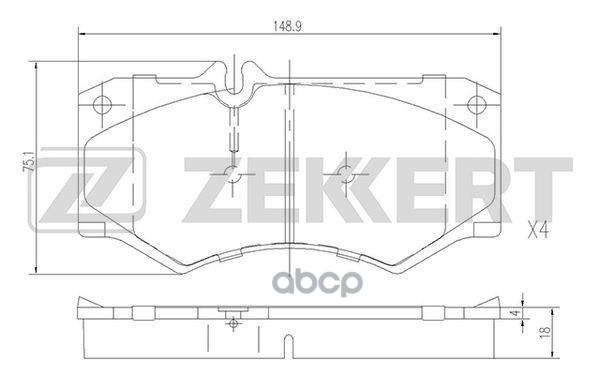 Колодки торм. диск. передн. MB 100 (631) 88-  G-Class (W463 W461) 89-  T1/TN 81-  T2/LN1 86-  VW LT Zekkert арт. bs-1151