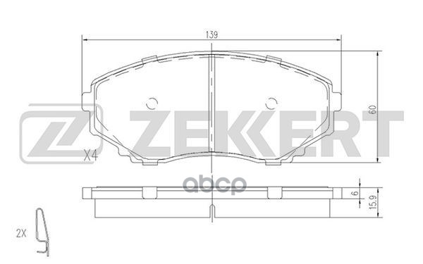 Колодки торм. диск. передн. Mazda Bongo Friendee 95-  E-Serie III-IV 91-  MPV I-II  96- Zekkert арт. bs-1153