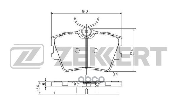Колодки торм. диск. задн. VW Transporter IV 90- Zekkert арт. bs-1156