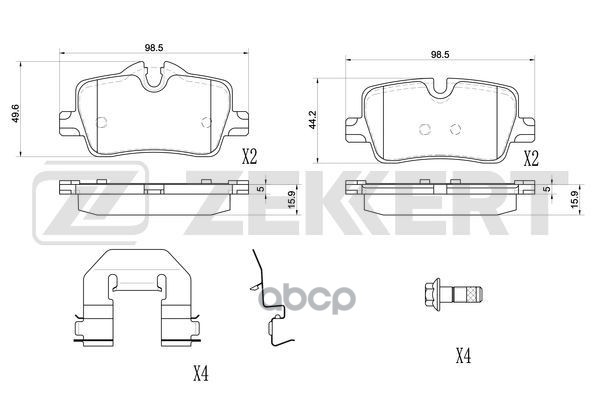 Колодки торм. диск. задн. BMW 3 (G21) 19-  3 (G20) 18-  4 (G23) 20-  4 (G22 G82) 20- Zekkert арт. bs-1169