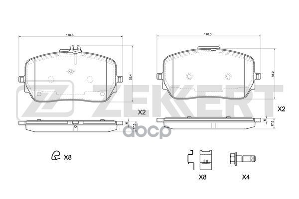 Колодки торм. диск. передн. MB GLE (C167) 19-  GLE (W167) 18-  GLS (X167) 19- Zekkert арт. bs-1171