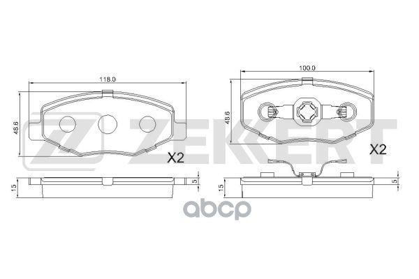 Колодки торм. диск. передн. Chery A1 07-  QQ6 06- Zekkert арт. bs-1181