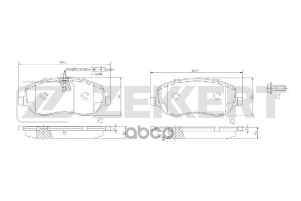 Колодки торм. диск. передн. Peugeot 807 02-  Expert 00-  Citroen C8 02-  Lancia Phedra (179) 03- Zekkert арт. bs-1189