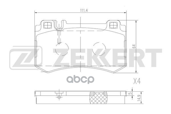Колодки торм. диск. задн. MB CLK (209) 06-  CLS (C219) 05-  E-Class (W211) 02-  S-Class (W220) 02- Zekkert арт. bs-1194