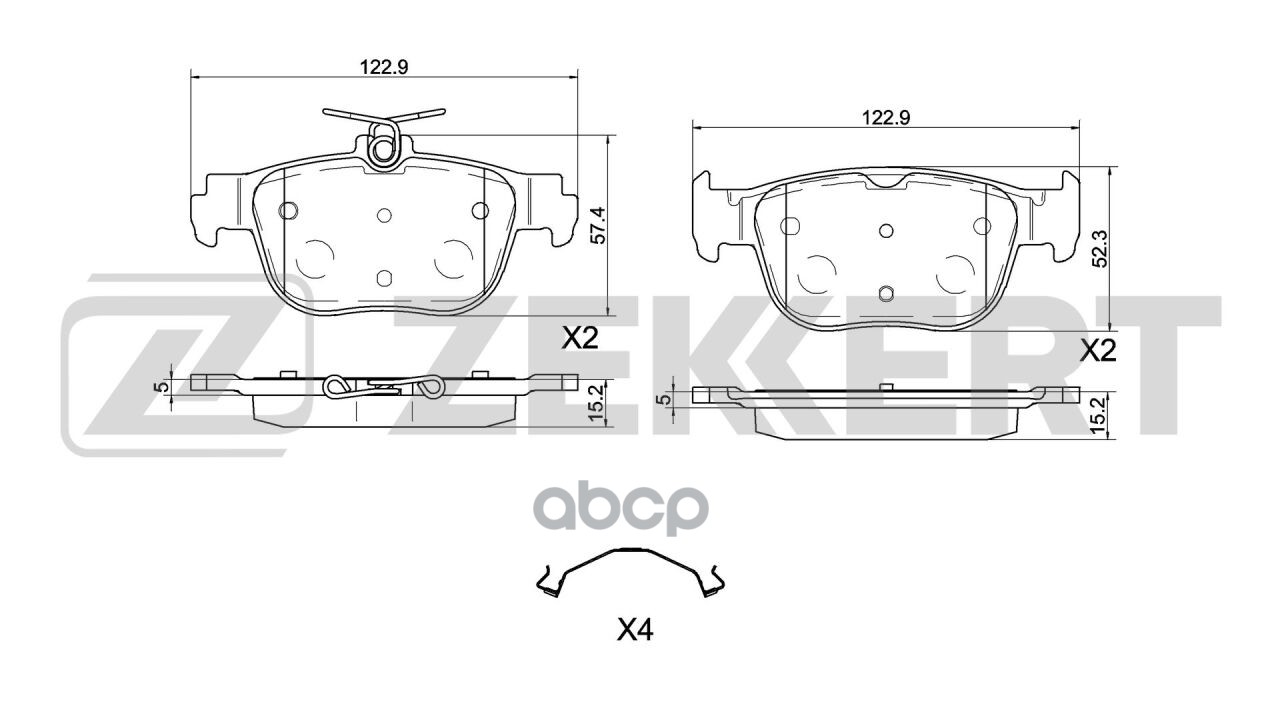 Колодки торм. диск. задн. Audi A3 III 19-  Skoda Octavia (NX3  NN3  NX5) 19-  VW Golf VIII 19-   Sea Zekkert арт. bs-1199